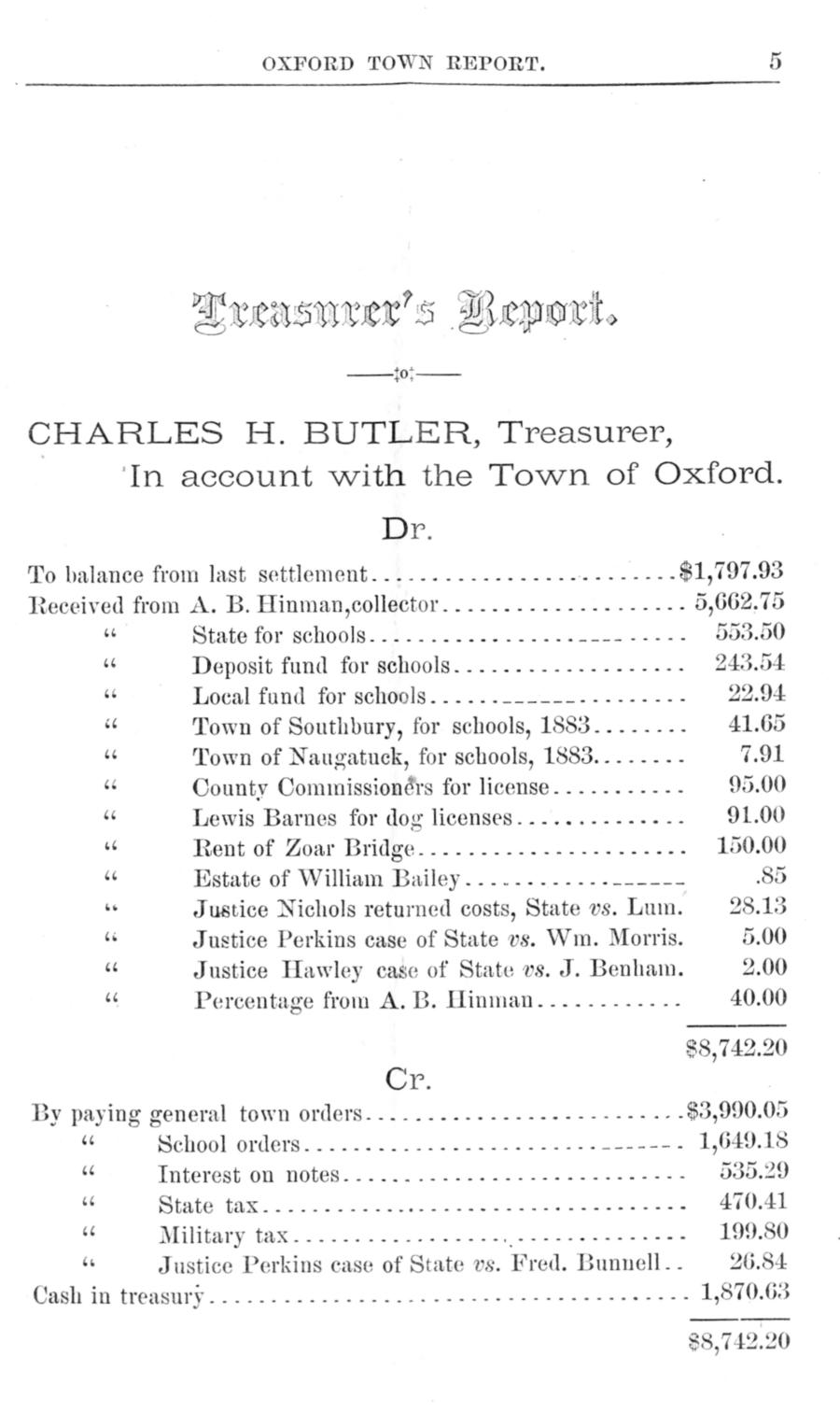 Town Report for year ended Sept. 18, 1883 - Page 5