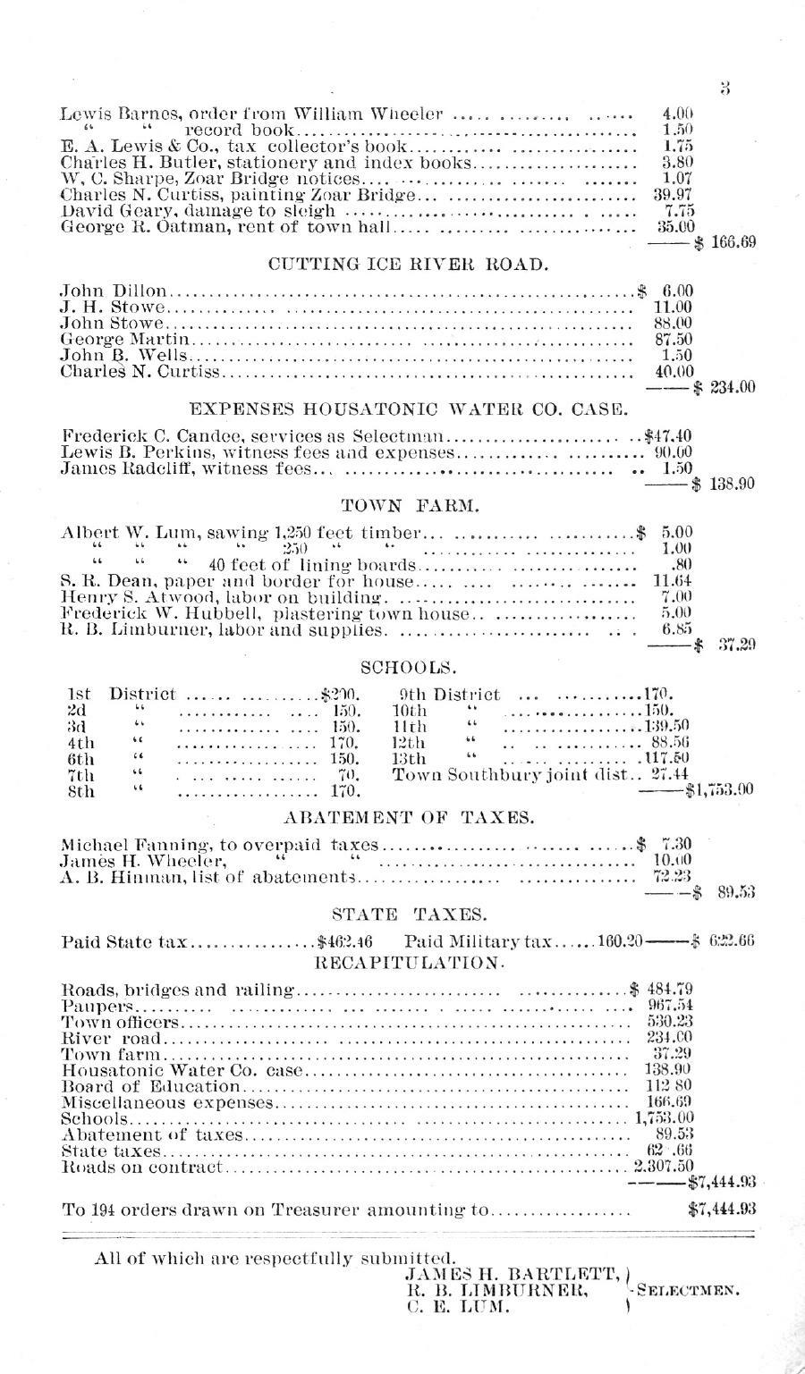 Oxford Town Report for year ending September 20, 1886 - Page 3