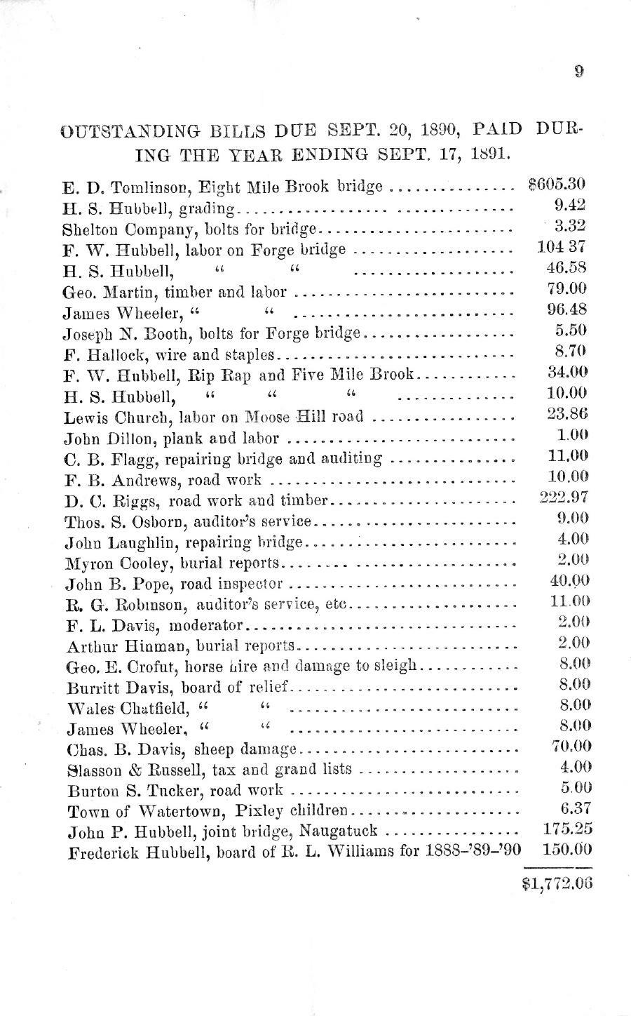 Oxford Town Report for year ending September 17, 1891 - Page 9