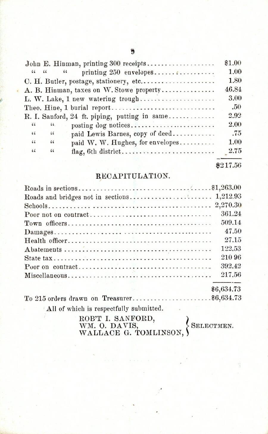 Oxford Town Report for year ending September 20, 1897 - Page 9