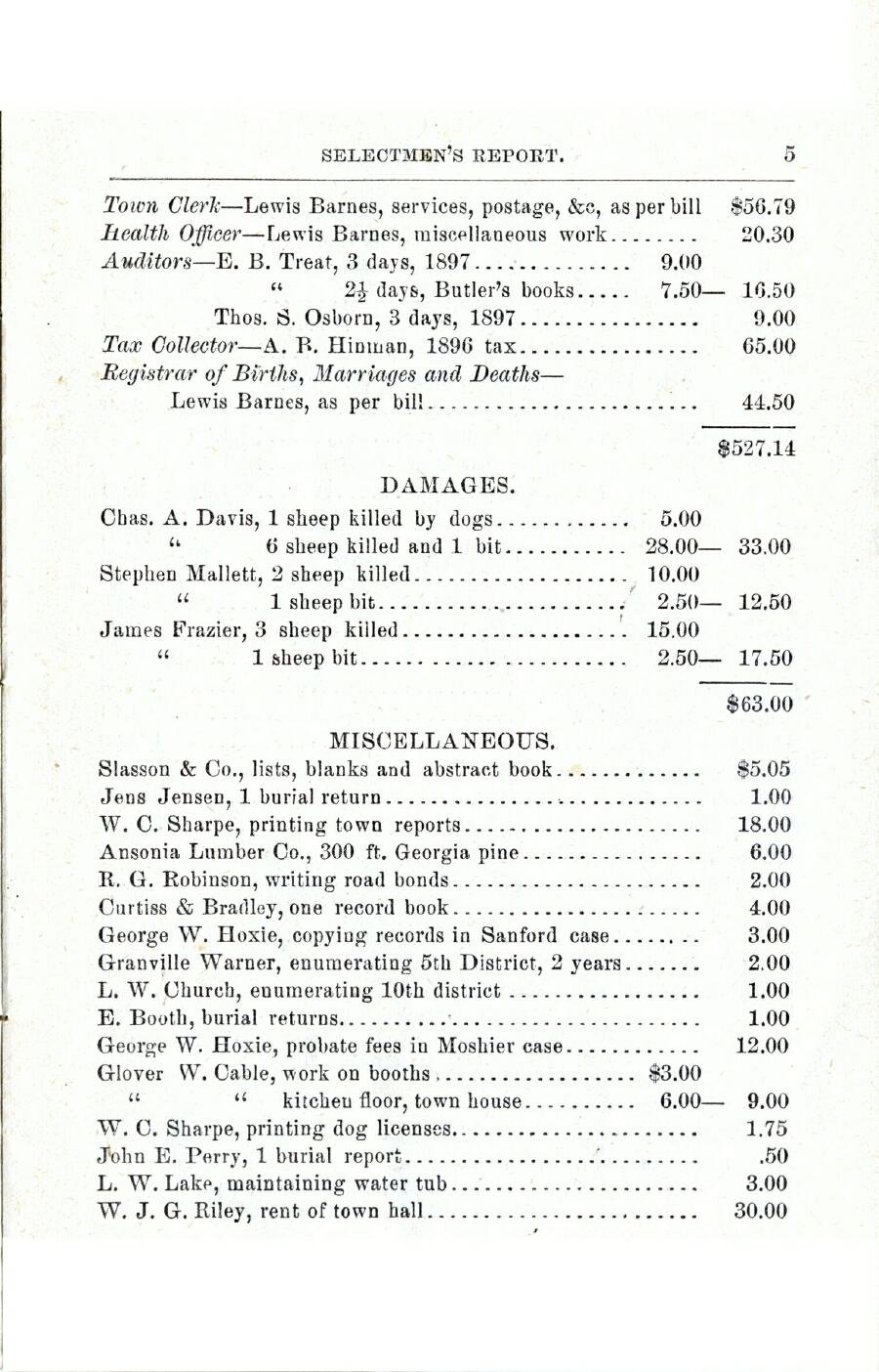 Oxford Town Report for year ending September 15, 1898 - Page 5