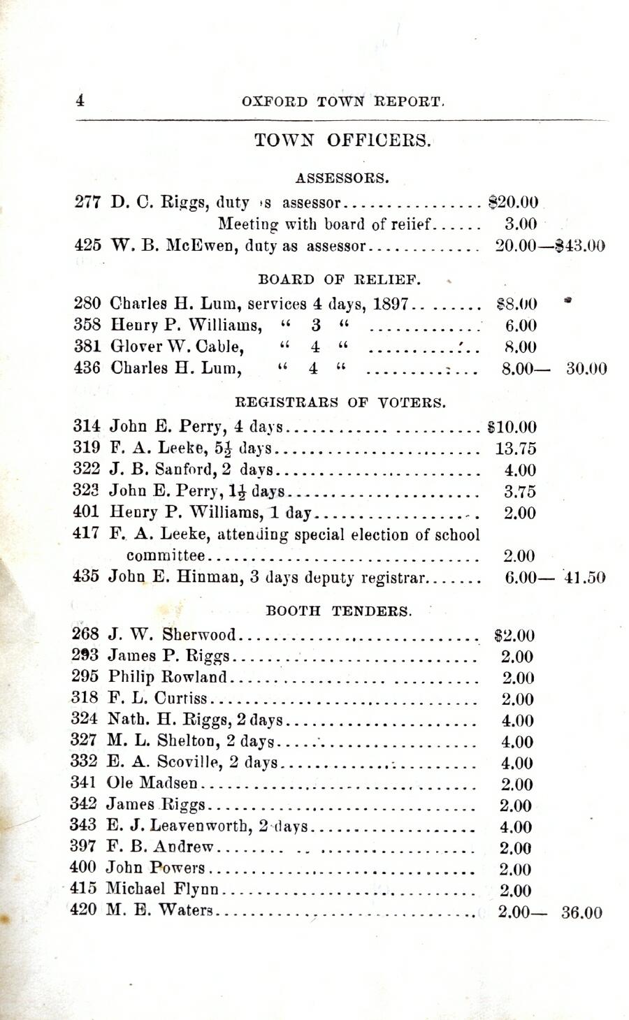 Oxford Town Report for year ending September 15, 1899 - Page 4