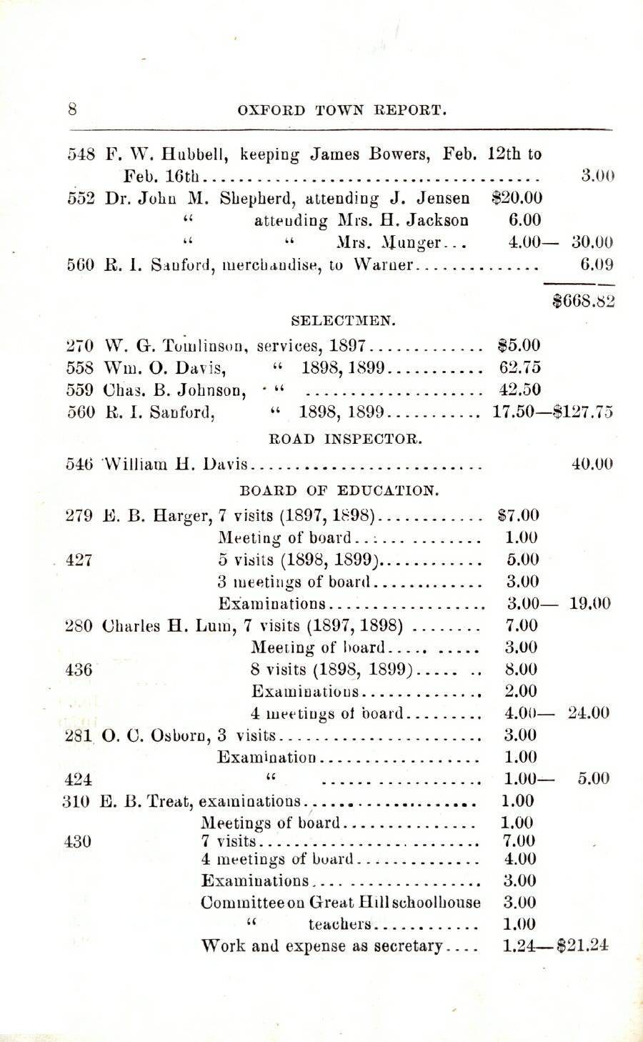 Oxford Town Report for year ending September 15, 1899 - Page 8