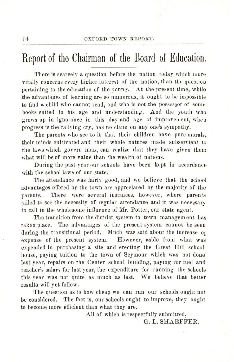 Oxford Town Report for year ending September 20, 1900 - Page 14
