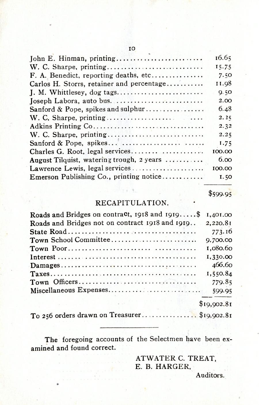 Oxford Town Report for year ending August 31, 1919 - Page 10