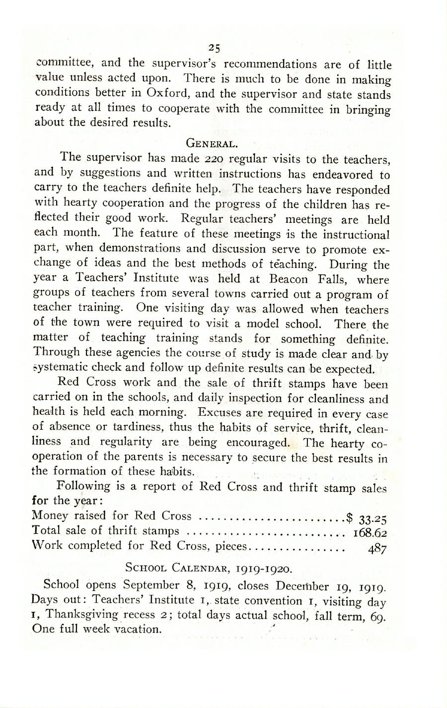 Oxford Town Report for year ending August 31, 1919 - Page 25