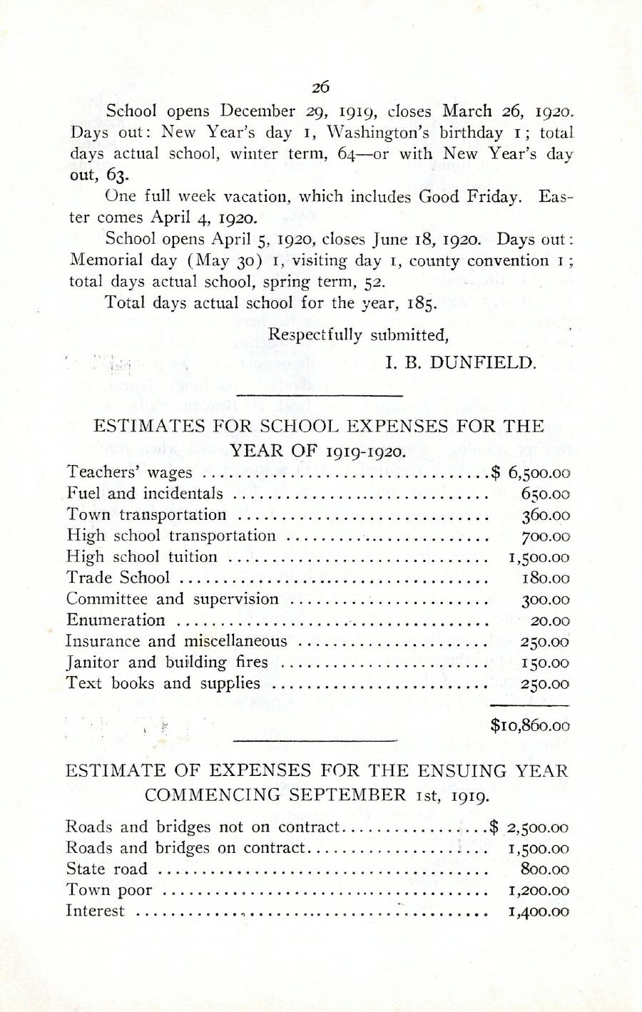 Oxford Town Report for year ending August 31, 1919 - Page 26