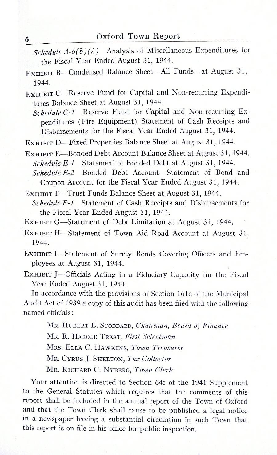 Oxford Town Report for year ending August 31, 1944 - Page 6