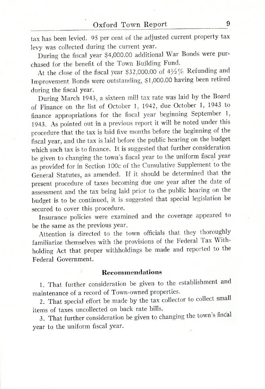 Oxford Town Report for year ending August 31, 1944 - Page 9