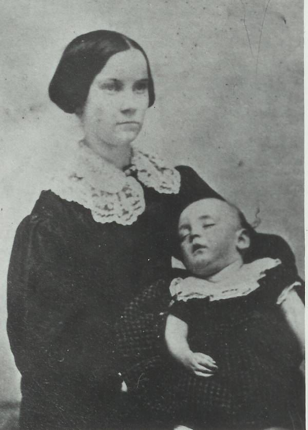 Mary Elizabeth (Seymour) Chatfield, holding her son Frederick Seymour Chatfield (taken abt. Feb 1854)